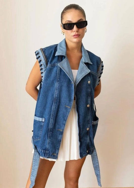 Denim Sleeveless Jacket