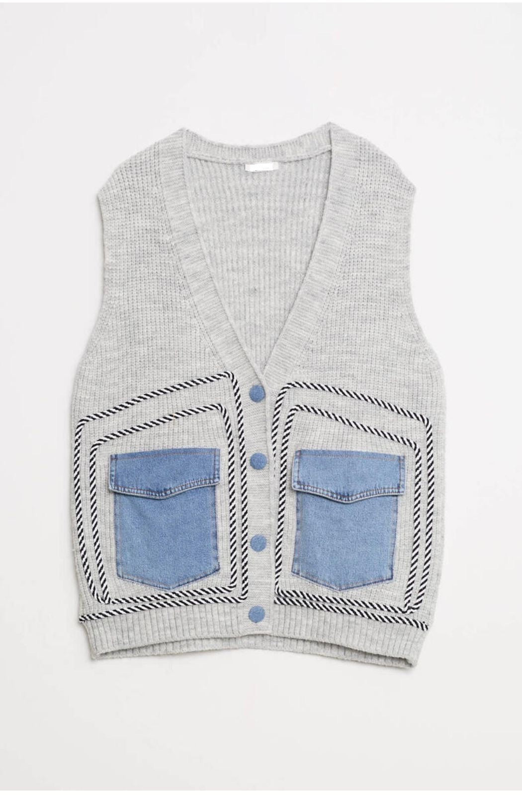 Grey Sleeveless Sweater