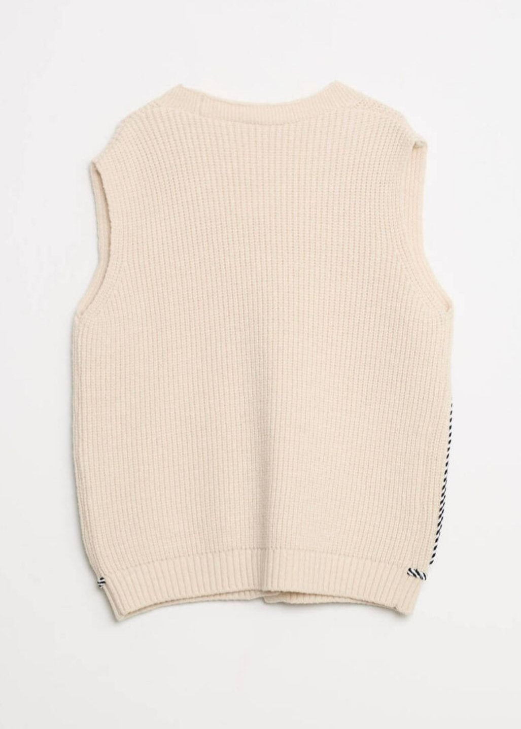 Off White Sleeveless Sweater