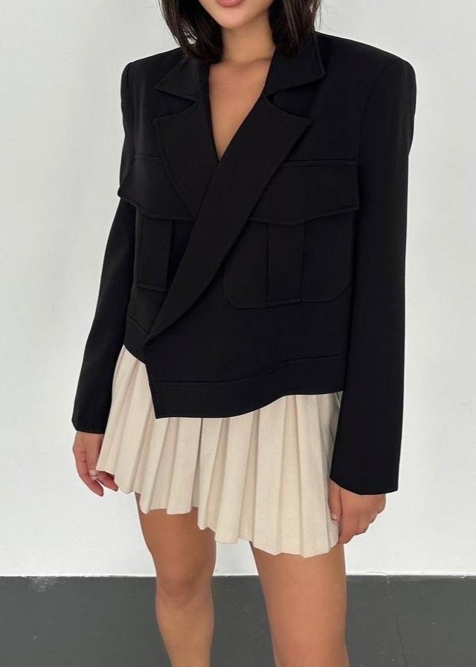 Black Cropped Blazer