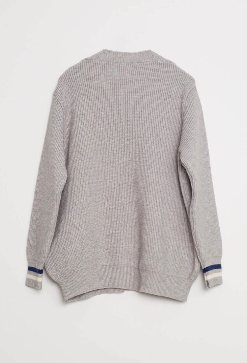 Grey Colorful Buttoned Sweater